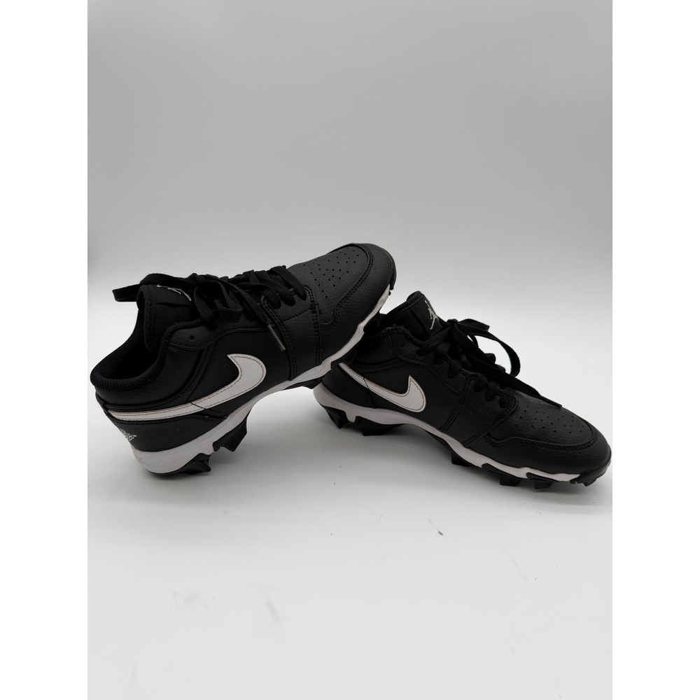 Jordan 1 Low MCS Kids Youth Baseball Cleats Black White AV5355-001 Size 4Y